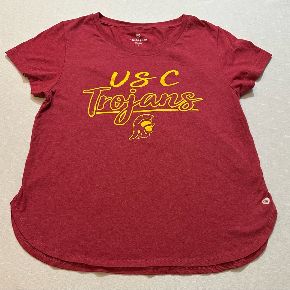 Colosseum USC Trojans Women's Short Sleeve Tee - Size S - Cardinal/Gold Logo